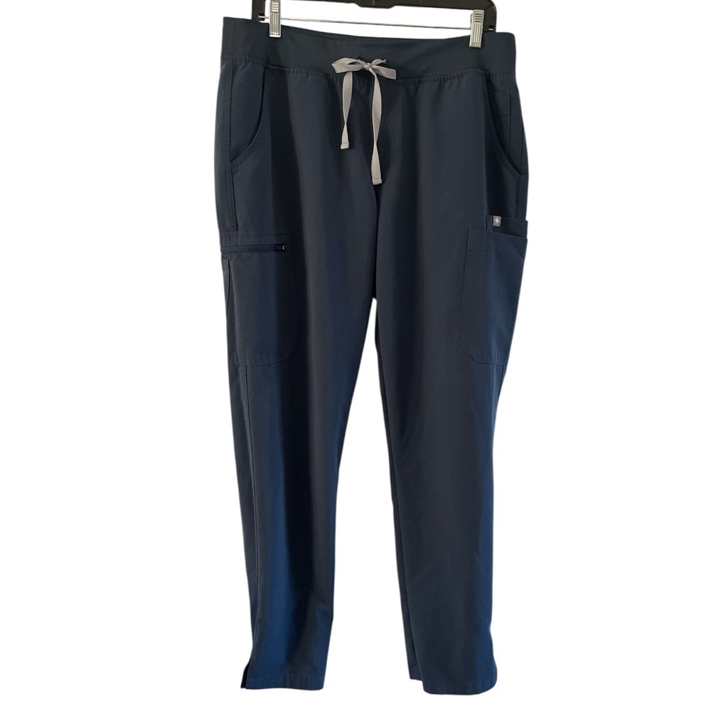 FIGS Yola Scrub Pants – Yoga Style Size L Grey High-Waisted, Comfortable Fit